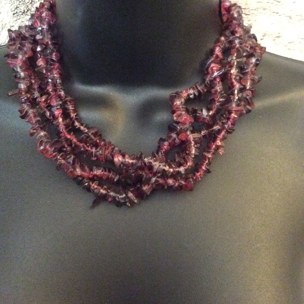 Handmade Multi Strand Purple Necklace - Picture 4 of 5